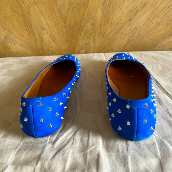 SCHUTZ Periwinkle Blue Studded Ballet Leather M Flats Size US 9 - Picture 5 of 11